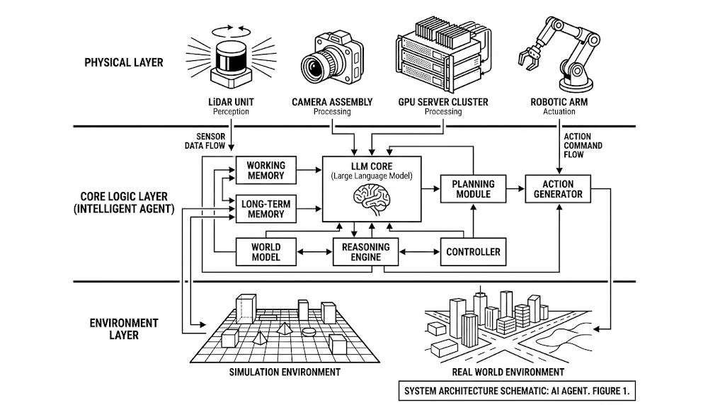 Abstract Building Black White